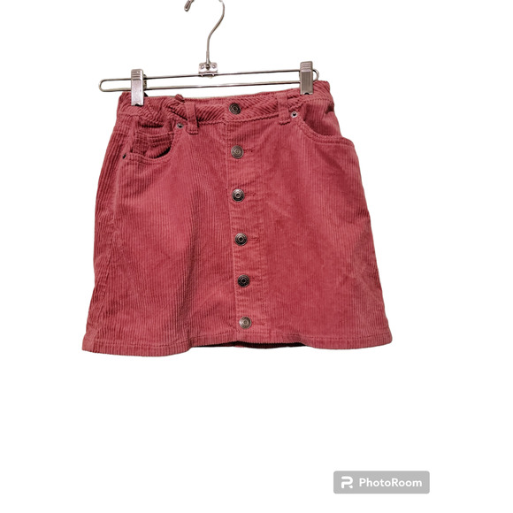 Cat&Jack Skirt Girls Pink Corduroy Snap Front Adjustable Waist - Picture 1 of 5
